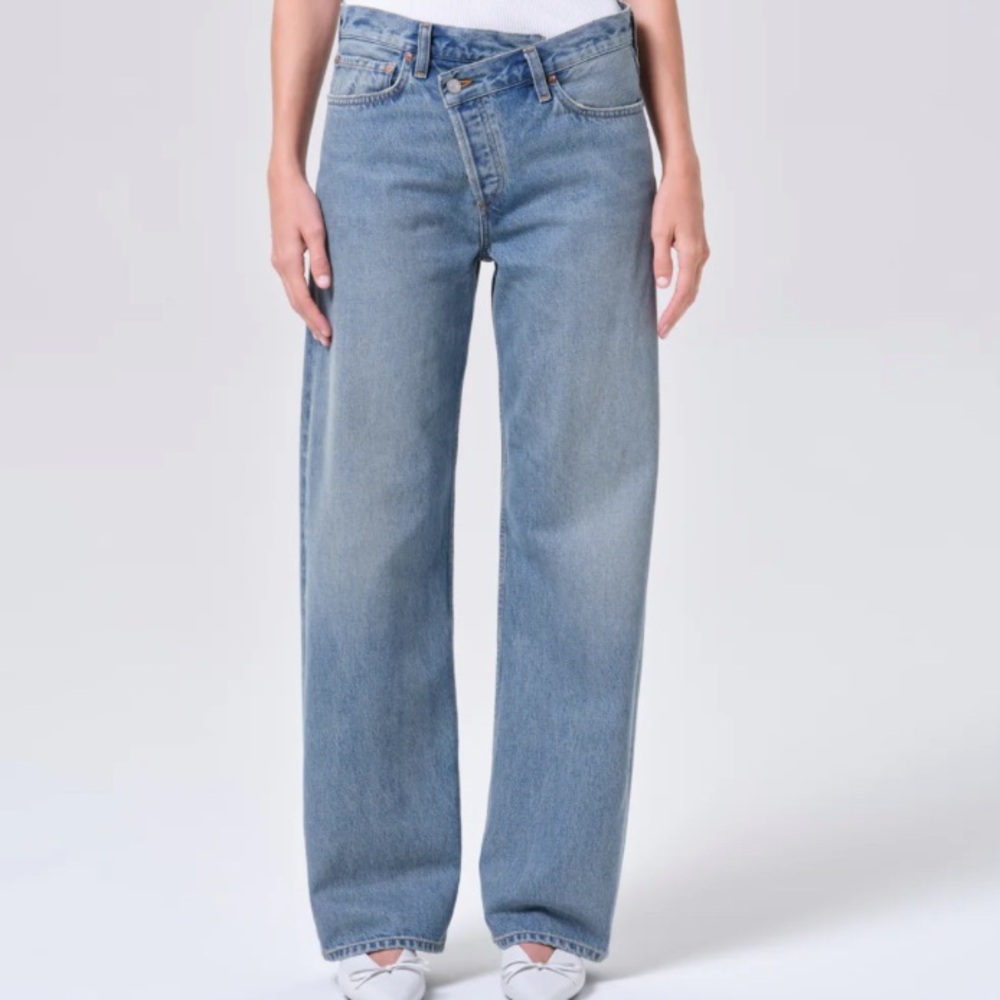Agolde Arc Criss Cross Jean in Light Blue